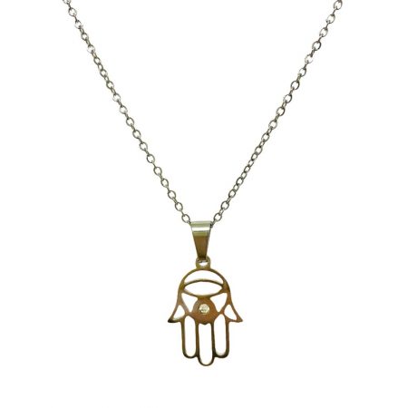Ατσάλινο Κολιέ - Χέρι Hamsa