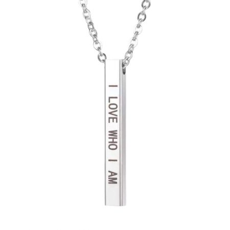 Ατσάλινο κολιέ - I love who i am