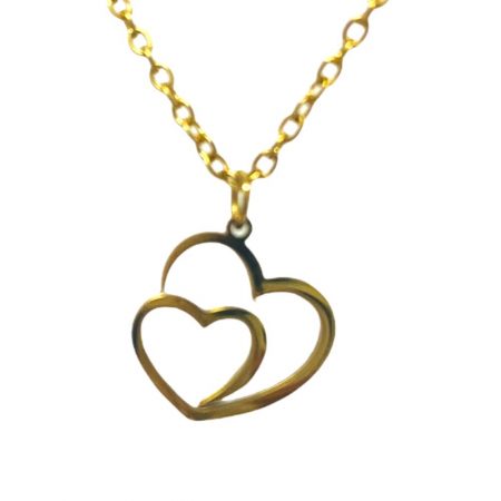 Stainless steel necklace - Two hearts