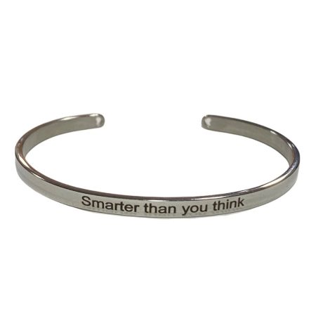 Βραχιόλι χειροπέδα ατσάλινη με λογότυπο - Smarter than you think