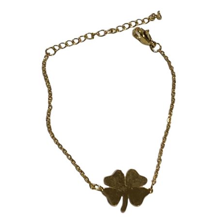 Stainless steel bracelet with clover design