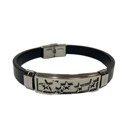 Ανδρικό βραχιόλι από ανοξείδωτο ατσάλι και καουτσούκ