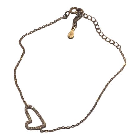 Ασημένιο βραχιόλι με σχέδιο καρδιά σε ροζ χρυσό