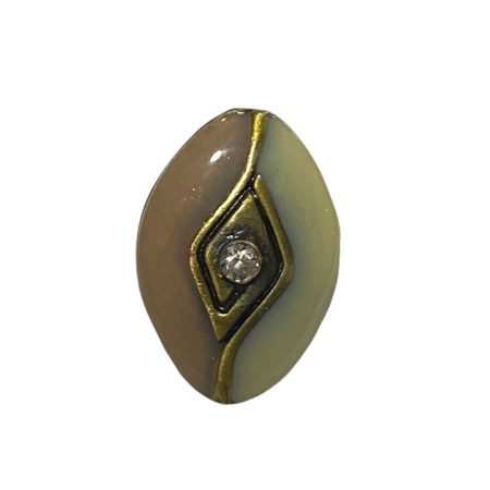 Μπρούτζινο δαχτυλίδι ανοιγόμενο δίχρωμο με σχέδιο ζιργκόν