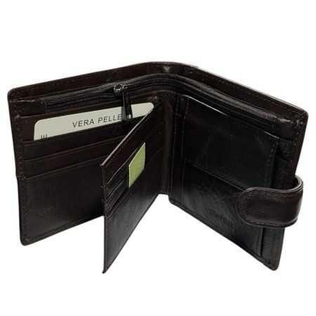 Ανδρικό πορτοφόλι δερμάτινο σε μαύρο χρώμα-Vera Pelle