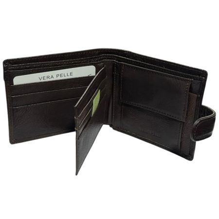 Ανδρικό πορτοφόλι δερμάτινο σε μαύρο χρώμα-Vera Pelle