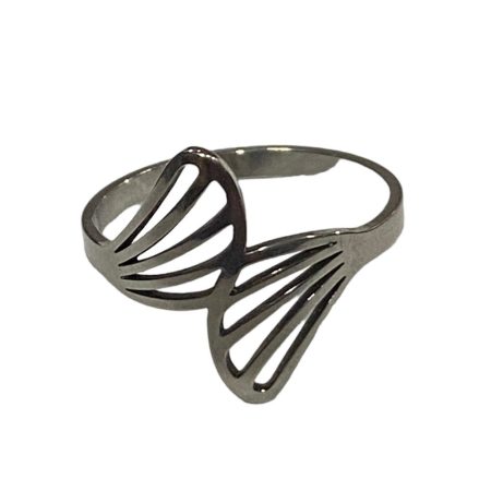 Ατσάλινο γυναικείο δαχτυλίδι με μοντέρνο σχέδιο