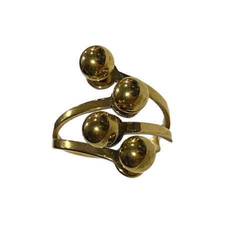 Ατσάλινο γυναικείο δαχτυλίδι με μοντέρνο σχέδιο σε χρυσό χρώμα