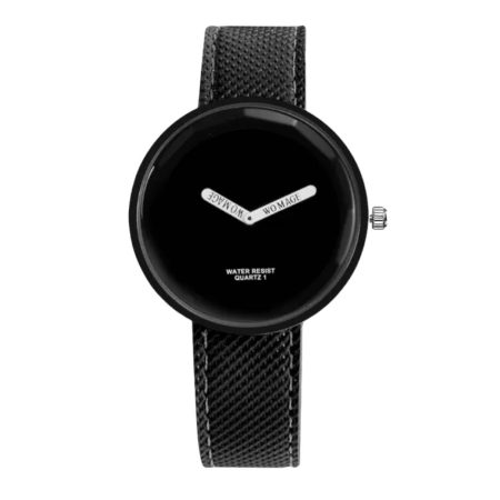 Μαύρο ρολόι με λευκούς δείκτες 