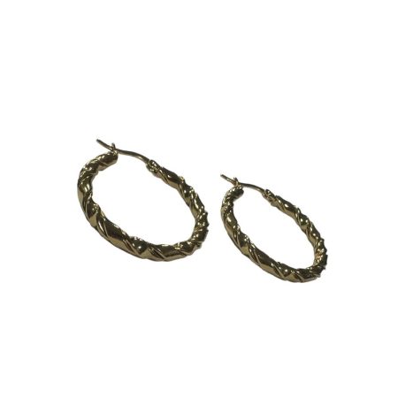 Ατσάλινα σκουλαρίκια σφυρήλατα με σχέδιο κρίκος