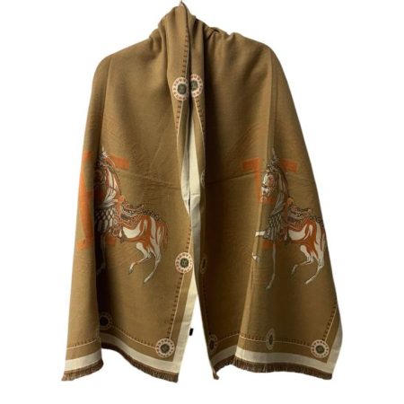 Εσάρπα διπλής όψης σε αποχρώσεις καφέ και μπεζ