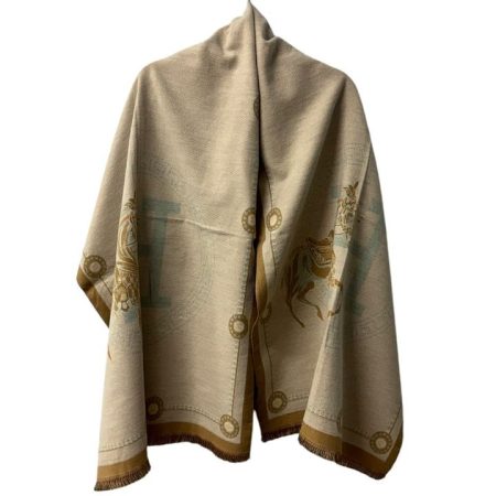 Εσάρπα διπλής όψης σε αποχρώσεις καφέ και μπεζ