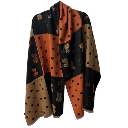 Εσάρπα διπλής όψης σε αποχρώσεις τριών χρωμάτων