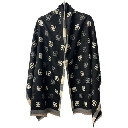 Εσάρπα διπλής όψης σε αποχρώσεις μαύρο και μπεζ