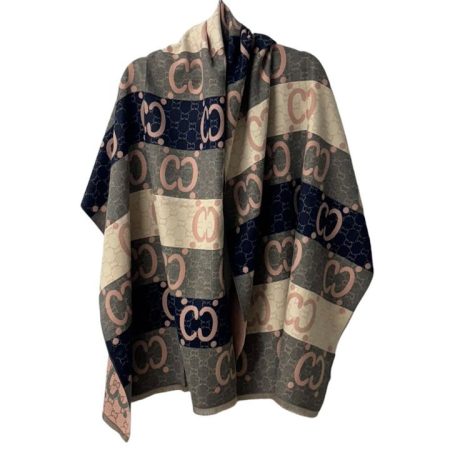 Εσάρπα διπλής όψης σε αποχρώσεις ροζ και γκρι