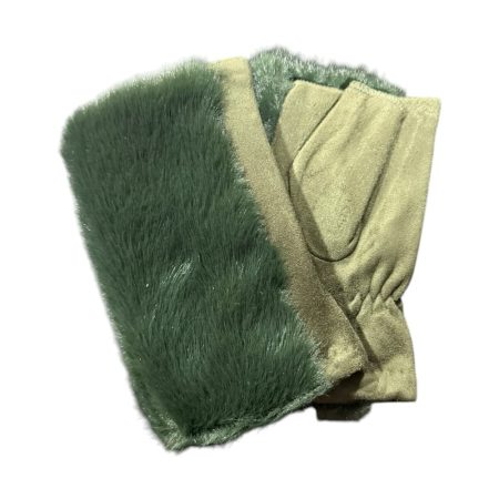 Γυναικεία γάντια μονόχρωμα κομμένα με γούνα