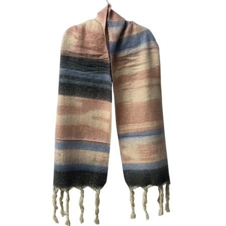 Εσάρπα μάλλινη σε τριχρωμία ροζ-γκρι-γαλάζιο
