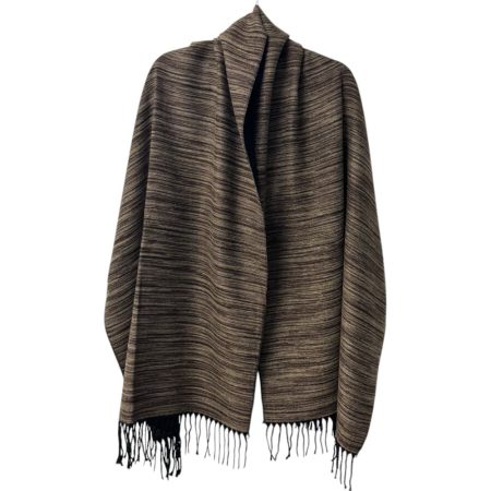 Εσάρπα με χρυσοκλωστή σε καφέ-μπεζ χρώμα