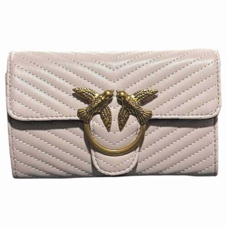 Γυναικείο μικρό ροζ χιαστί τσαντάκι με διακοσμητικό